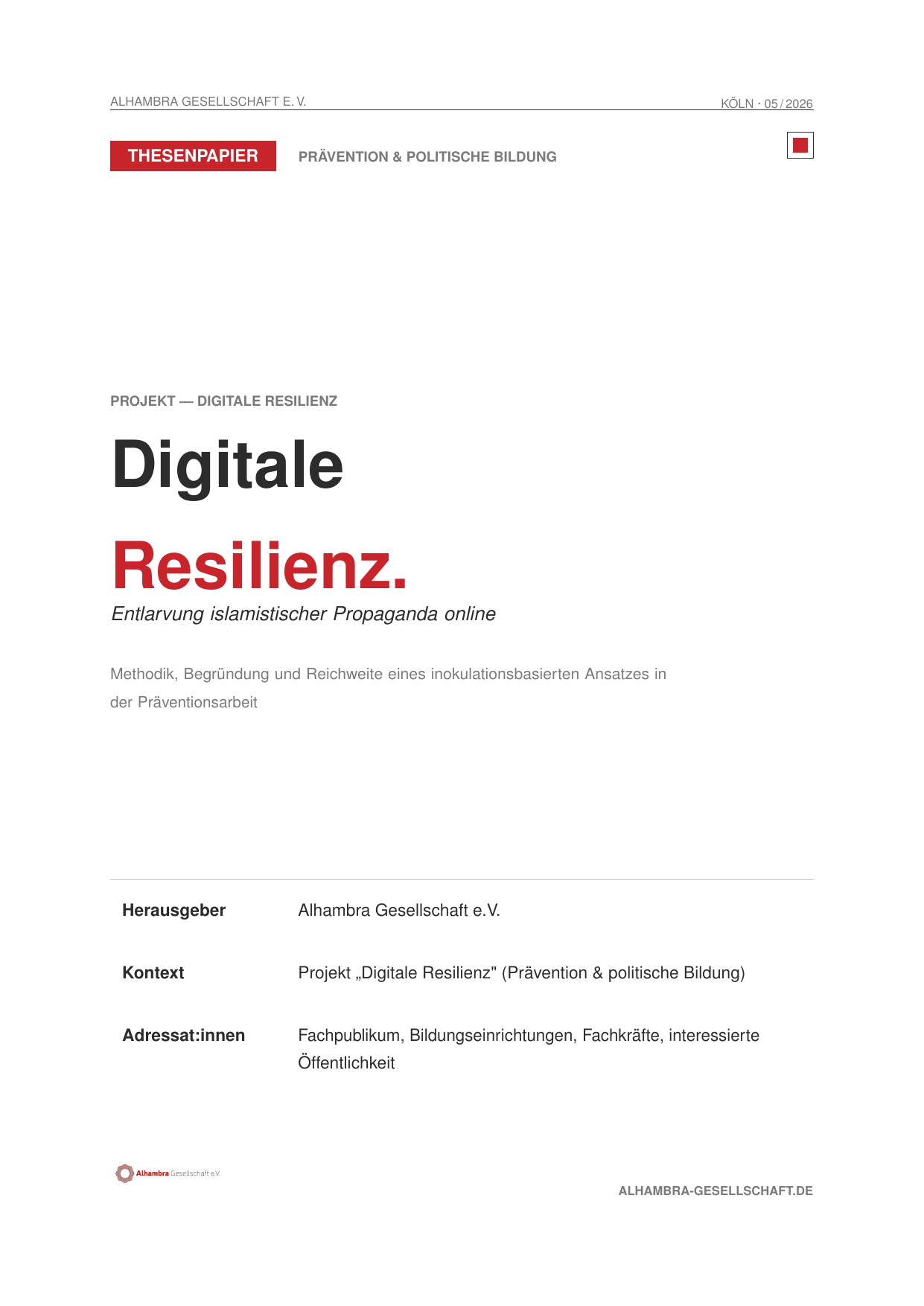 Deckblatt Thesenpapier